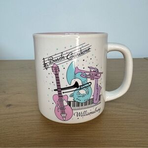 Vintage Busch Gardens Williamsburg Musical Mug - White and Pink